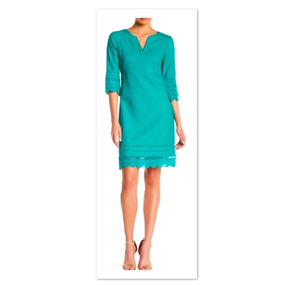Nanette Lepore Linen Blend Bell Sleeve Shift Dress